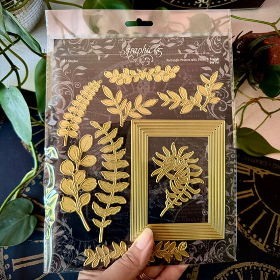 Graphic 45 Rectangle Frames with Ferns & Foliage Die Set