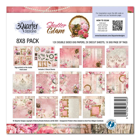 3Quarter Designs Shutter Glam 8x8 Designer Paper & Diecuts Set