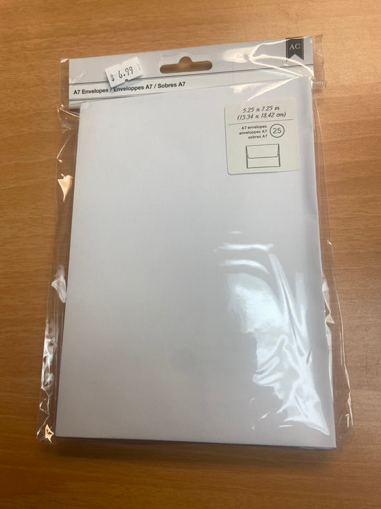 American Crafts A7 Envelopes (5.25"X7.25") 25/Pkg White