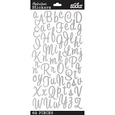 Sticko Alphabet Stickers-Sweetheart Script Silver Foil