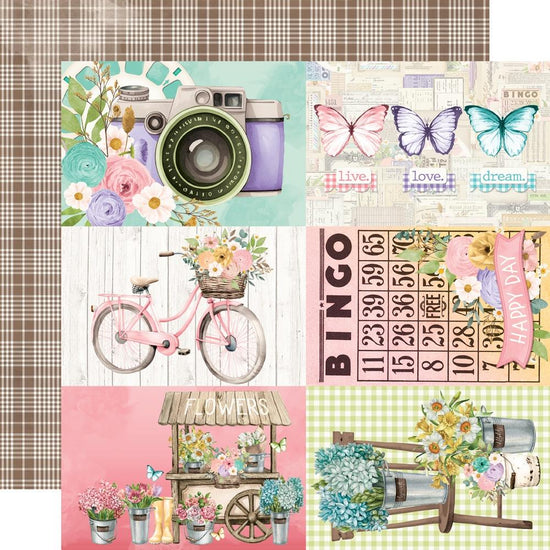 Simple Vintage Flower Shoppe Double-Cardstock 12"X12" 4”x6” Elements