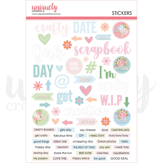 Uniquely Creative PATCHWORK ROSES PUFFY STICKERS
