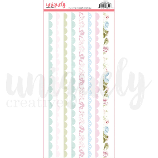 Uniquely Creative PATCHWORK ROSES FABRIC SCALLOPED BORDERS