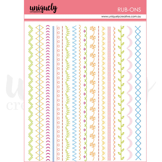 Uniquely Creative PATCHWORK ROSES RUB-ONS