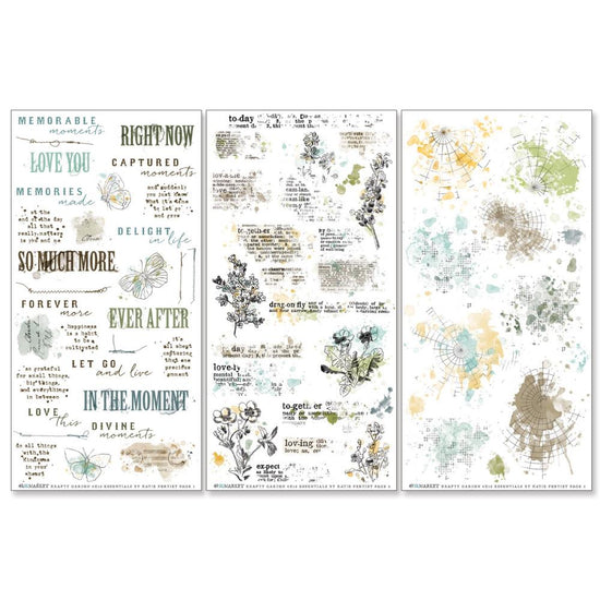 Krafty Garden Rub-On Transfer Set Essential