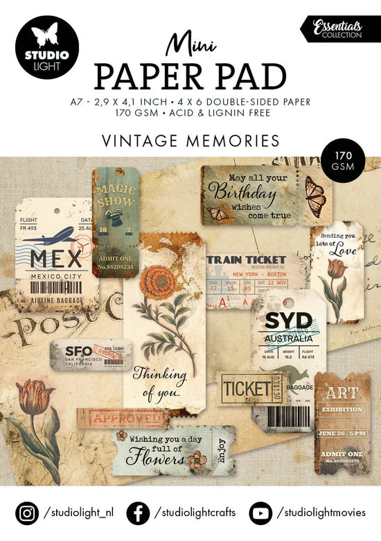 Mini Paper Pad Vintage Memories Essentials 24 SH