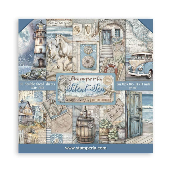 Stamperia Scrapbooking Pad 12"x12" 10/Pkg Silent Sea
