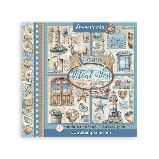 Stamperia Stickers 6.5"X6.5" 4/Pkg Silent Sea