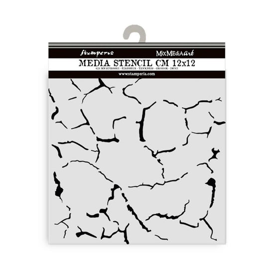 Stamperia Stencil 4.72"X 4.72" Silent Sea Crackle Pattern