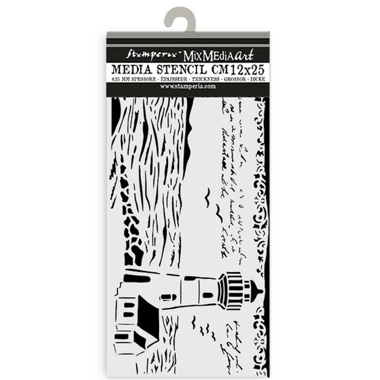 Stamperia Stencil 4.72"X9.84" Silent Sea Lighthouse