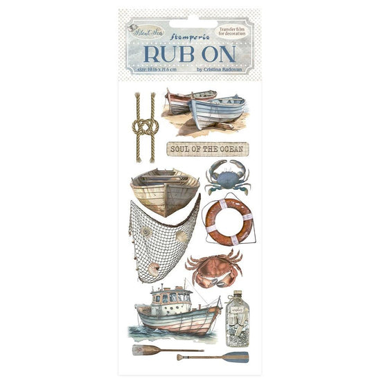 Stamperia Rub-On 4"X8.5" Silent Sea Boat