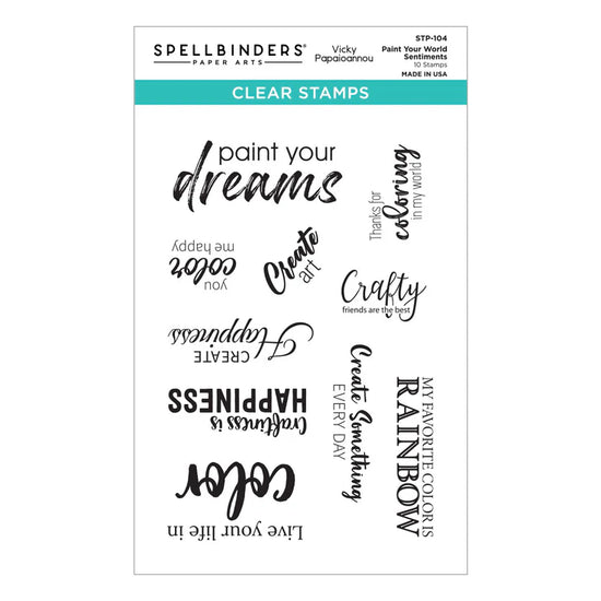 PAINT YOUR WORLD SENTIMENTS CLEAR STAMP SET FROM THE PAINT YOUR WORLD COLLECTION BY VICKY PAPAIOANNOU STP-104
