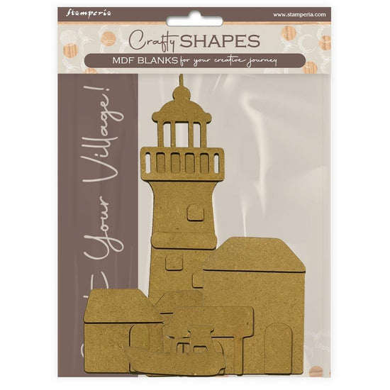 Stamperia Crafty Shapes Silent Sea Lighthouse Landscape