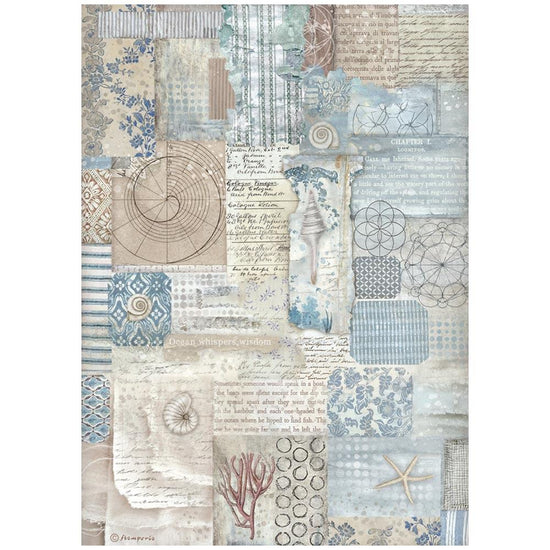 Stamperia Rice Paper Sheet A4 Silent Sea Texture