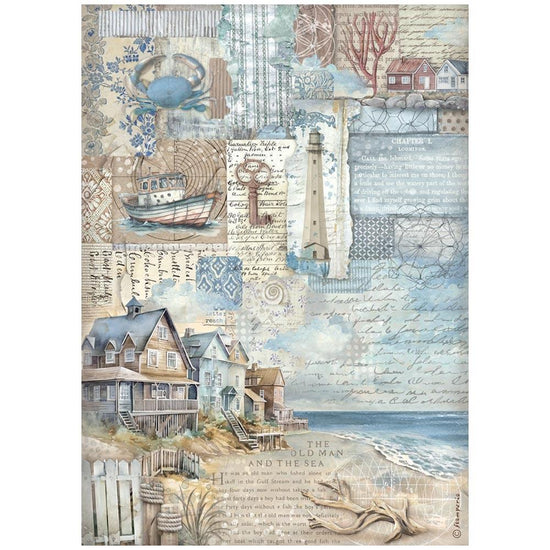 Stamperia Rice Paper Sheet A4 Silent Sea Landscape