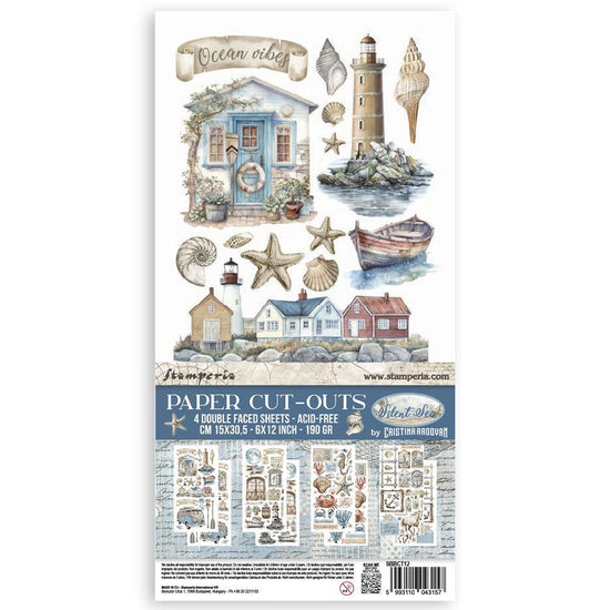 Stamperia Double-Sided Paper Cut-Outs 4/Pkg Silent Sea