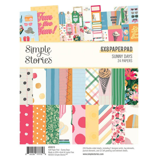 Simple Stories Double-Sided Paper Pad 6"X8" 24/Pkg Sunny Days