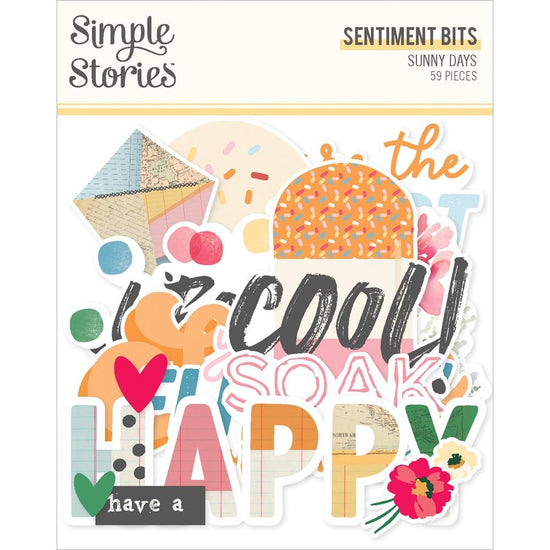Simple Stories Sunny Days Bits & Pieces 59/PKG Sentiment