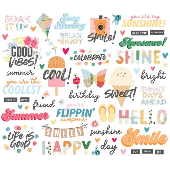 Simple Stories Sunny Days Bits & Pieces 59/PKG Sentiment