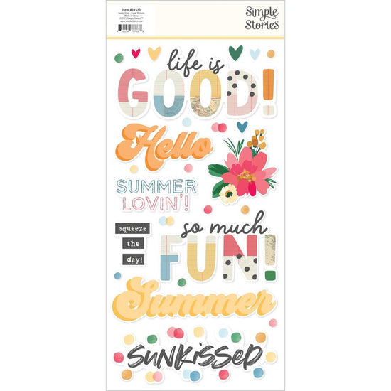 Simple Stories Sunny Days Foam Stickers 53/PKG