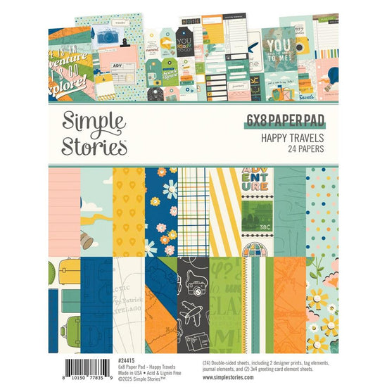 Simple Stories Double-Sided Paper Pad 6"X8" 24/Pkg Happy Travels
