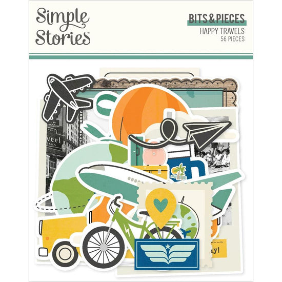 Simple Stories Happy Travels Bits & Pieces 56/Pkg