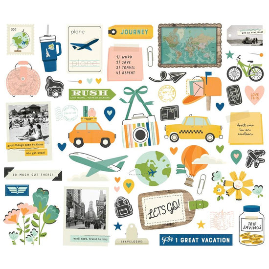 Simple Stories Happy Travels Bits & Pieces 56/Pkg