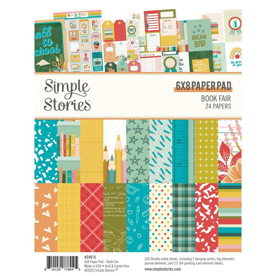 Simple Stories Double-Sided Paper Pad 6"X8" 24/Pkg Book Fair