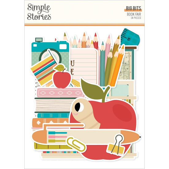 Simple Stories Book Fair Bits & Pieces 18/Pkg Big