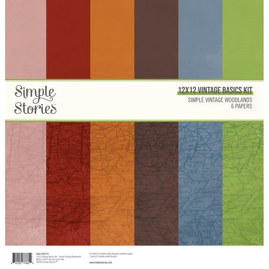 Simple Stories Vintage Basics Kit 12"X12" Simple Vintage Woodlands
