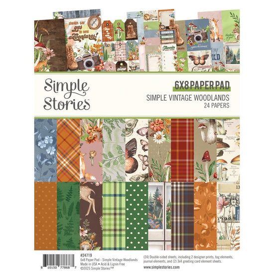 Simple Stories Double-Sided Paper Pad 6"X8" 24/Pkg Simple Vintage Woodlands