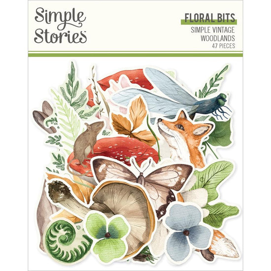 Simple Stories Simple Vintage Woodlands Bits & Pieces 34/Pkg Floral