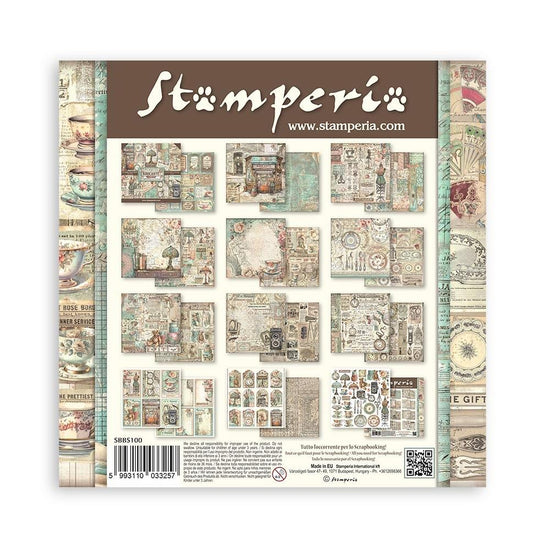 Stamperia Double-Sided Paper Pad 8"X8" 10/Pkg Brocante Antiques