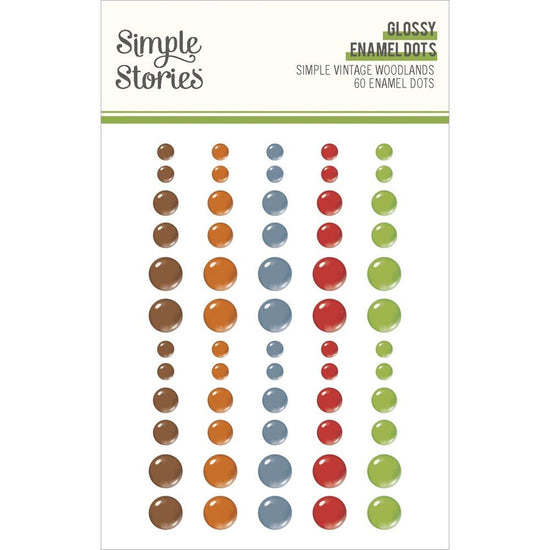 Simple Stories Simple Vintage Woodlands Gloss Enamel Dots 60/Pkg