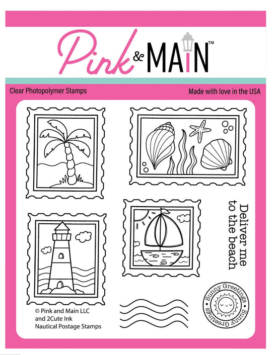 Pink & Main Nautical Postage Stamps