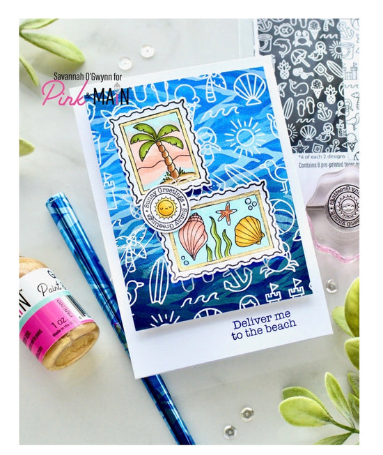 Pink & Main Nautical Postage Stamps