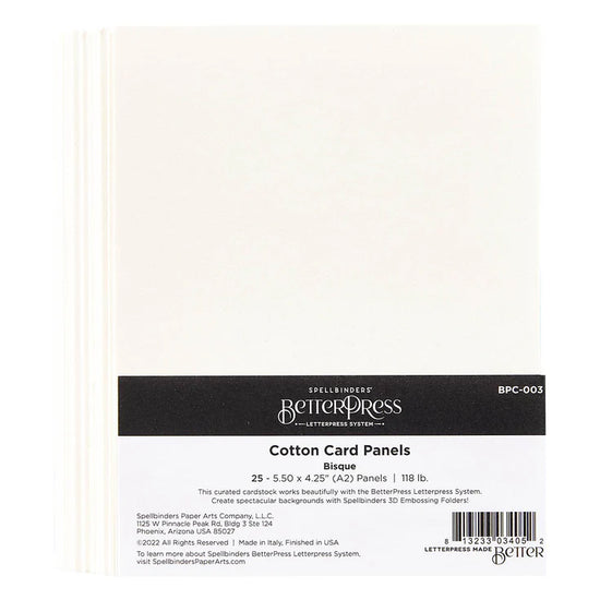 Spellbinders Bisque BETTERPRESS A2 COTTON CARD PANELS - 25 PACK