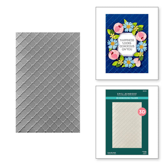 Spellbinders CROSS MY HEART 3D EMBOSSING FOLDER FROM THE GORGEOUS YOU COLLECTION