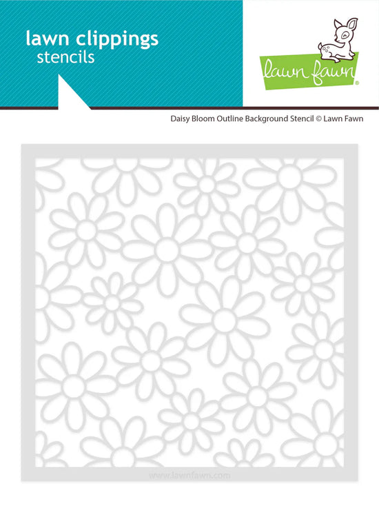 Lawn Fawn daisy bloom outline background stencil