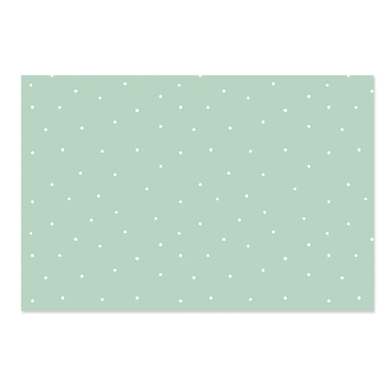 Tela para encuadernar estampada 35x50 cm Topos blancos sobre mint