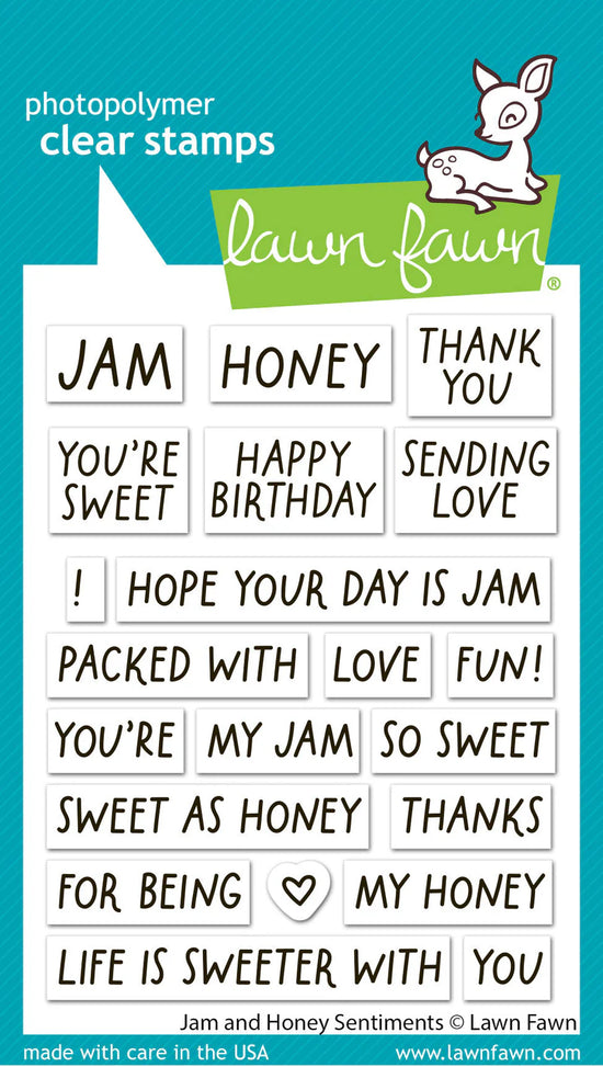 Lawn Fawn jam and honey sentiments stamp