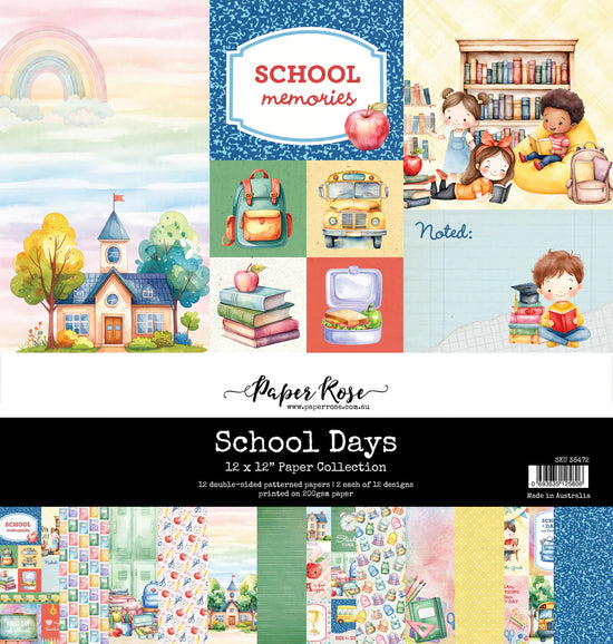 PRE ORDER Paper Rose School Days 12x12 Paper Collection PRE ORDER