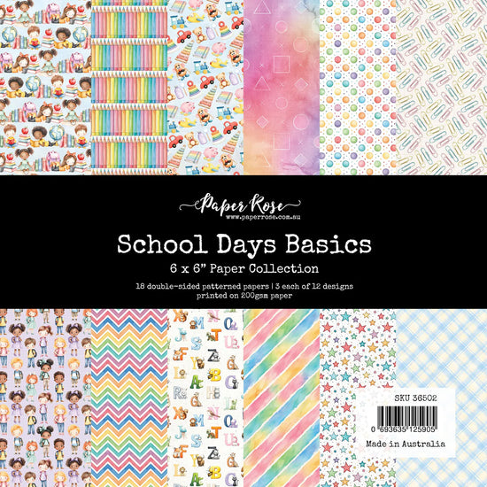 Paper Rose School Days Basics 6x6 Paper Collection