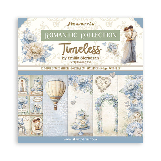 Stamperia Scrapbooking Pad 10 sheets cm 30,5x30,5 (12"x12") - Timeless