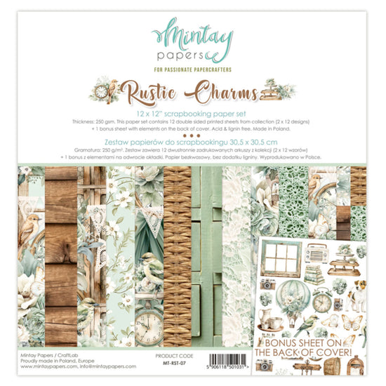 Mintay 12 X 12 PAPER SET - RUSTIC CHARMS