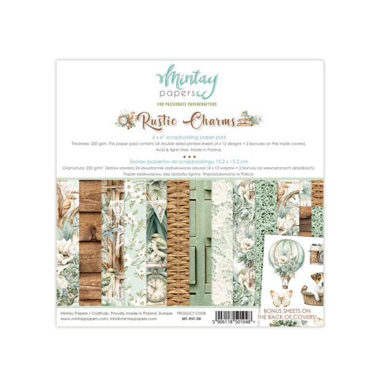 Mintay 6 X 6 PAPER PAD - RUSTIC CHARMS