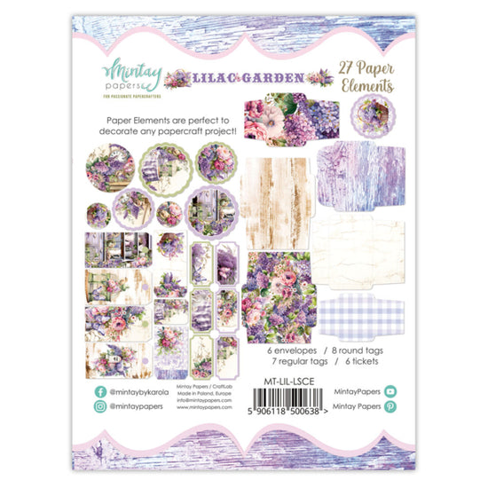 Mintay PAPER ELEMENTS - Lilac Garden, 27 PCS