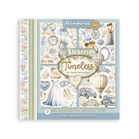 Stamperia Stickers mm 165x165 4 sheets - Timeless