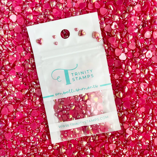 Trinity Stamps Carmine Heart Baubles Embellishment Mix