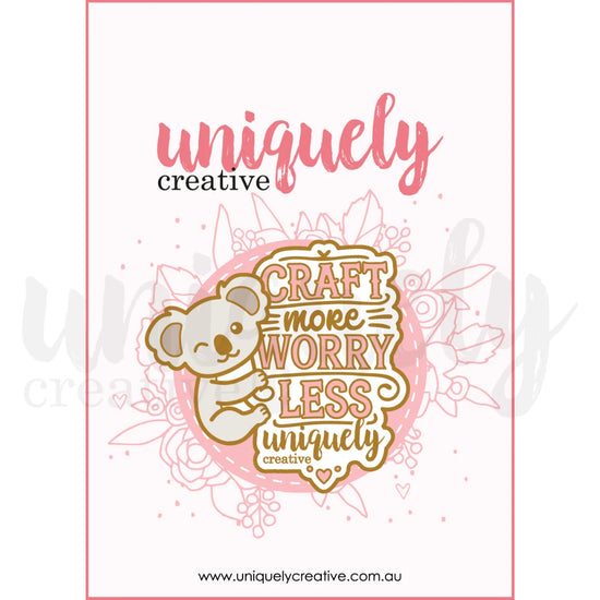 Uniquely Creative CRAFT MORE, WORRY LESS ENAMEL PIN